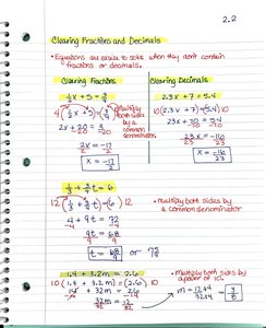 Clearing fractions in equations