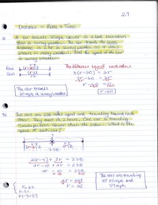 Distance, rate, and time problems