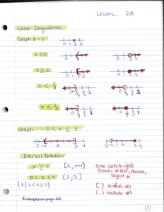 Graphing linear inequalities and interval notation