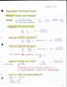 Percent problems and solutions