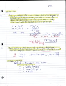 Sales tax and simple interest examples