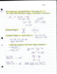 Angle relationships and vertical angles