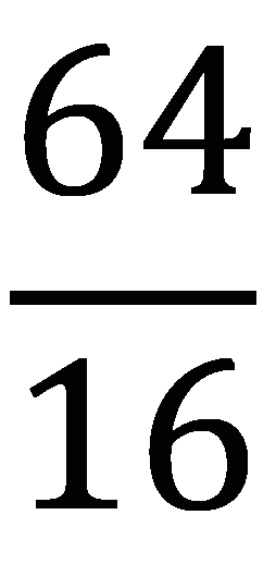 64 divided by 16