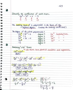 Degrees and coefficients in polynomials