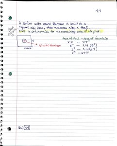 Area problem with polynomials