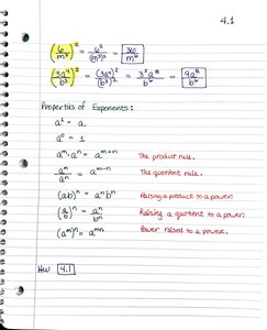 Properties of exponents