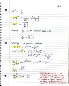 Expressing negative exponents and examples
