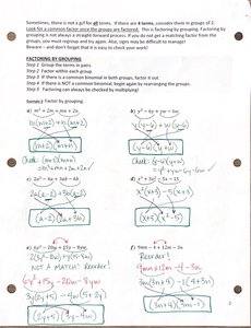 Factoring by grouping examples