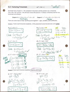 Factoring trinomials examples