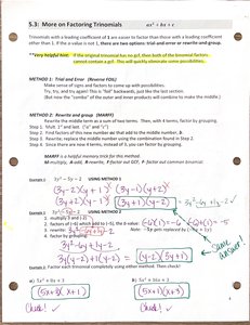 Factoring trinomials with leading coefficient examples