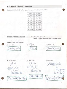 Special factoring techniques examples