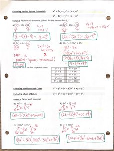 Factoring perfect square trinomials examples