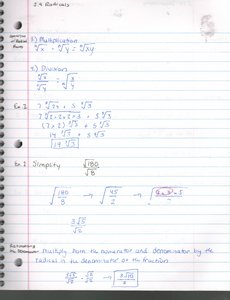 Operations with radicals