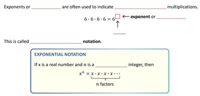 Evaluating exponents