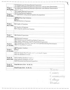 Duplicate course syllabus page with weekly topics and dates
