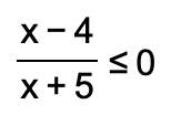 Rational inequality expression