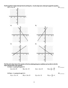 Multiple choice graphs for 2x + 3y = 12