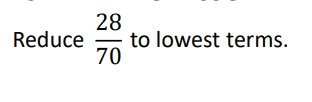 Simplifying fractions example