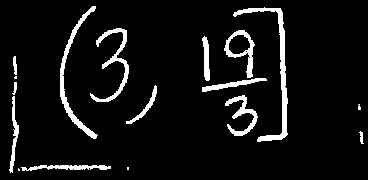 Interval notation (3, 19/3]