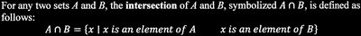 Intersection of sets example