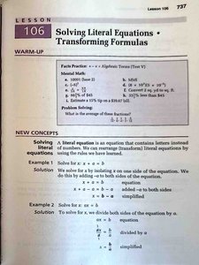 Literal equations example