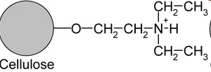 Structure of DEAE-cellulose for anion exchange chromatography
