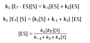 Derivation of Michaelis-Menten equation