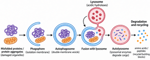 Autophagy pathway for degradation of protein aggregates