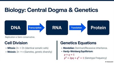 Central dogma and genetics equations