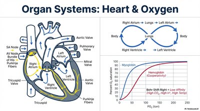 Heart anatomy and oxygen transport
