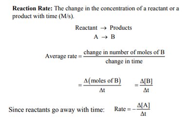 Reaction rate equations and explanation