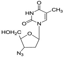Structure of AZT (Azidothymidine)