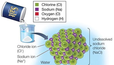 Ionic lattice of sodium chloride