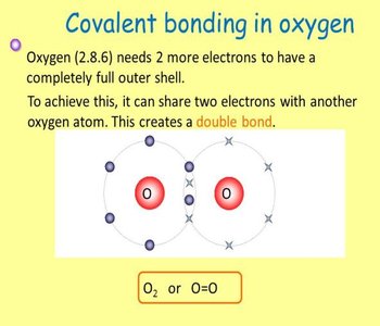 Covalent bonding in oxygen