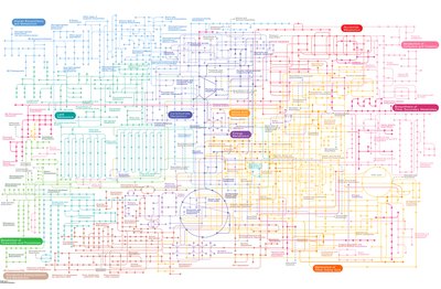 Complex biochemical pathways map