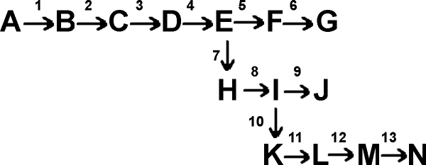 Feedback inhibition in metabolic pathway
