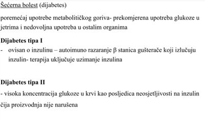 Opis dijabetesa tipa I i tipa II