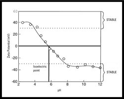 Isoelectric point graph showing protein charge vs. pH