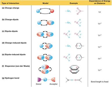 Types of noncovalent interactions