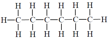 Skeletal formula of a straight-chain alkane