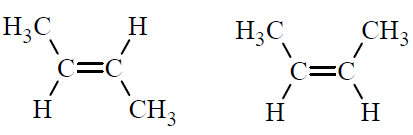 Cis and trans isomers of but-2-ene
