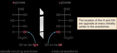 D- and L-glucose Fischer projections
