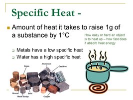 Specific heat comparison between metals and water
