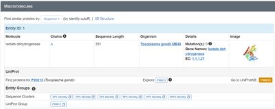 Macromolecule details in PDB
