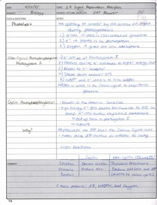 Photosystem and electron flow diagram