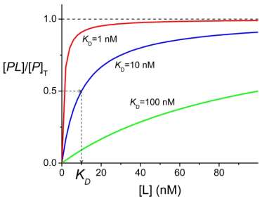 Binding curve showing Kd