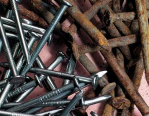 Rusting iron nails