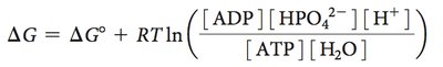Example of coupled reactions and ΔG calculation