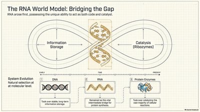Diagram of RNA self-replication and molecular cooperation