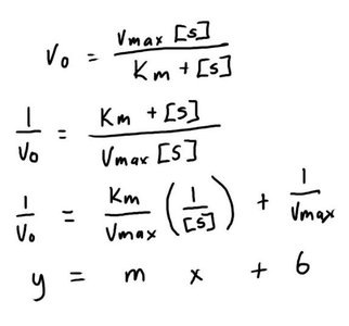 Handwritten Lineweaver-Burk equation